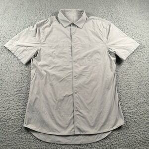 Lululemon Snap To It Men's Button-Down Shirt Gray Medium Performance Vented